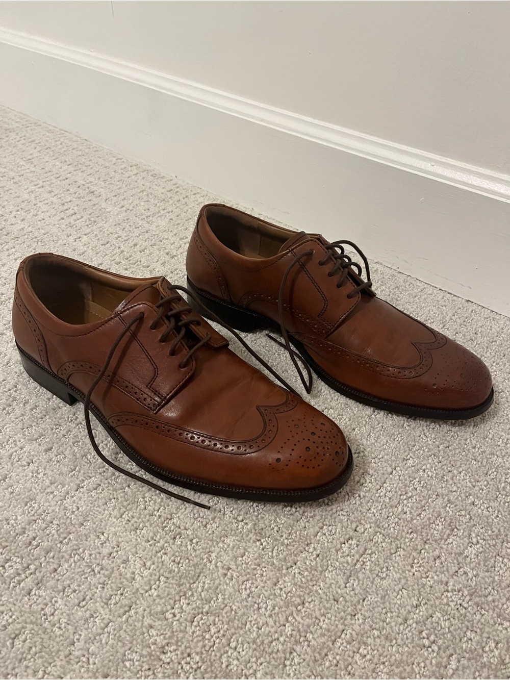 Johnston and Murphy Leather Wingtip Dress Shoes